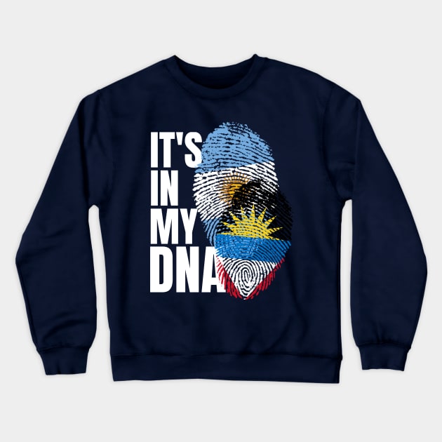 Antigua And Argentina DNA Mix Flag Heritage Gift T-Shirt Crewneck Sweatshirt by Just Rep It!!